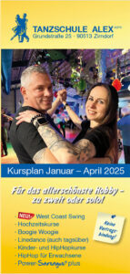 Kursplan Tanzschule Alex - Januar bis April 2024